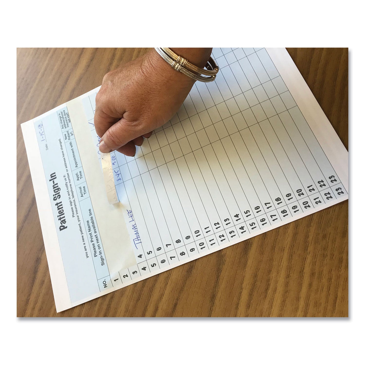 Tabbies Patient Sign-In Label Forms, Two-Part Carbon, 8.5 x 11.63, Blue, 1/Page, 125 Forms