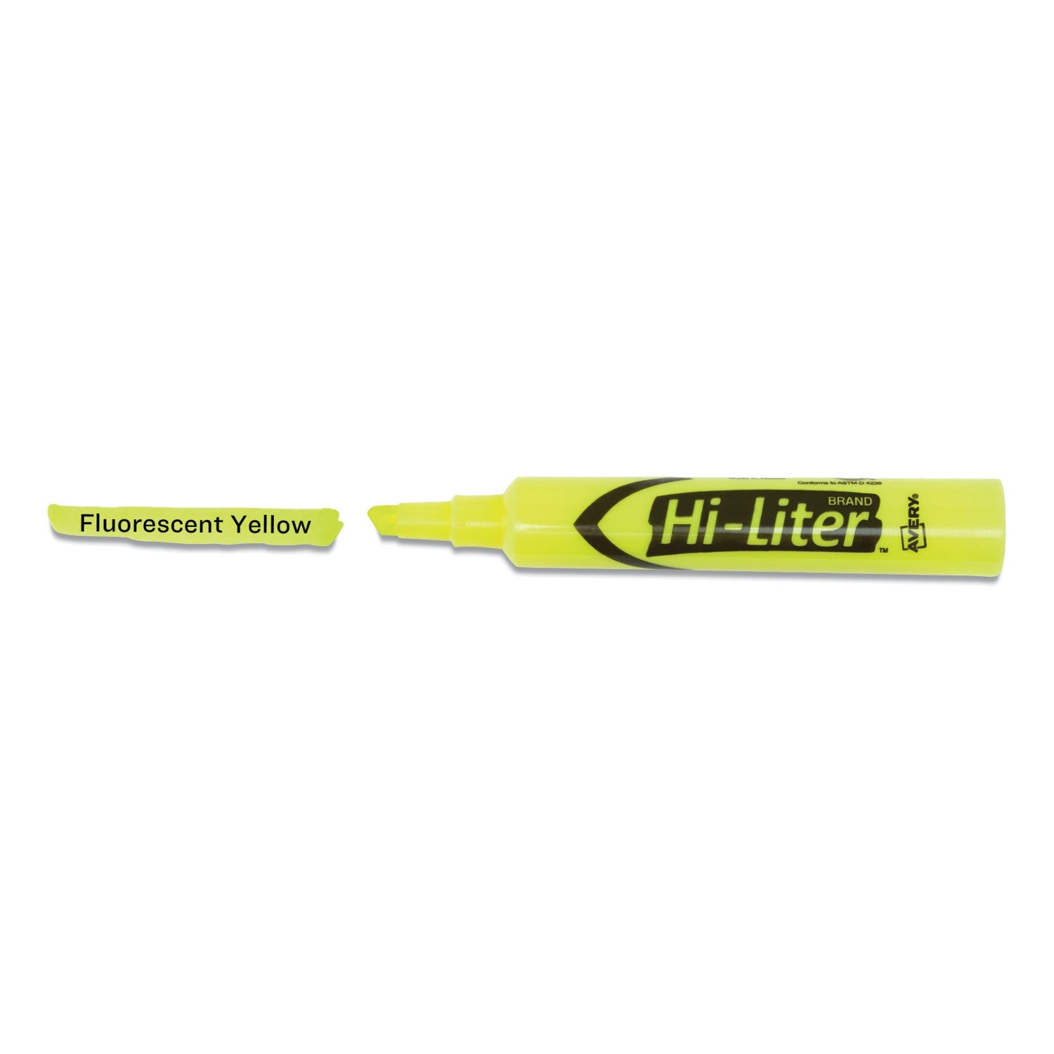 Avery HI-LITER Desk-Style Highlighter Value Pack, Fluorescent Yellow Ink, Chisel Tip, Yellow/Black Barrel, 36/Box