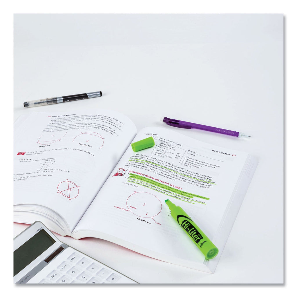 Avery HI-LITER Desk-Style Highlighters, Fluorescent Green Ink, Chisel Tip, Green/Black Barrel, Dozen