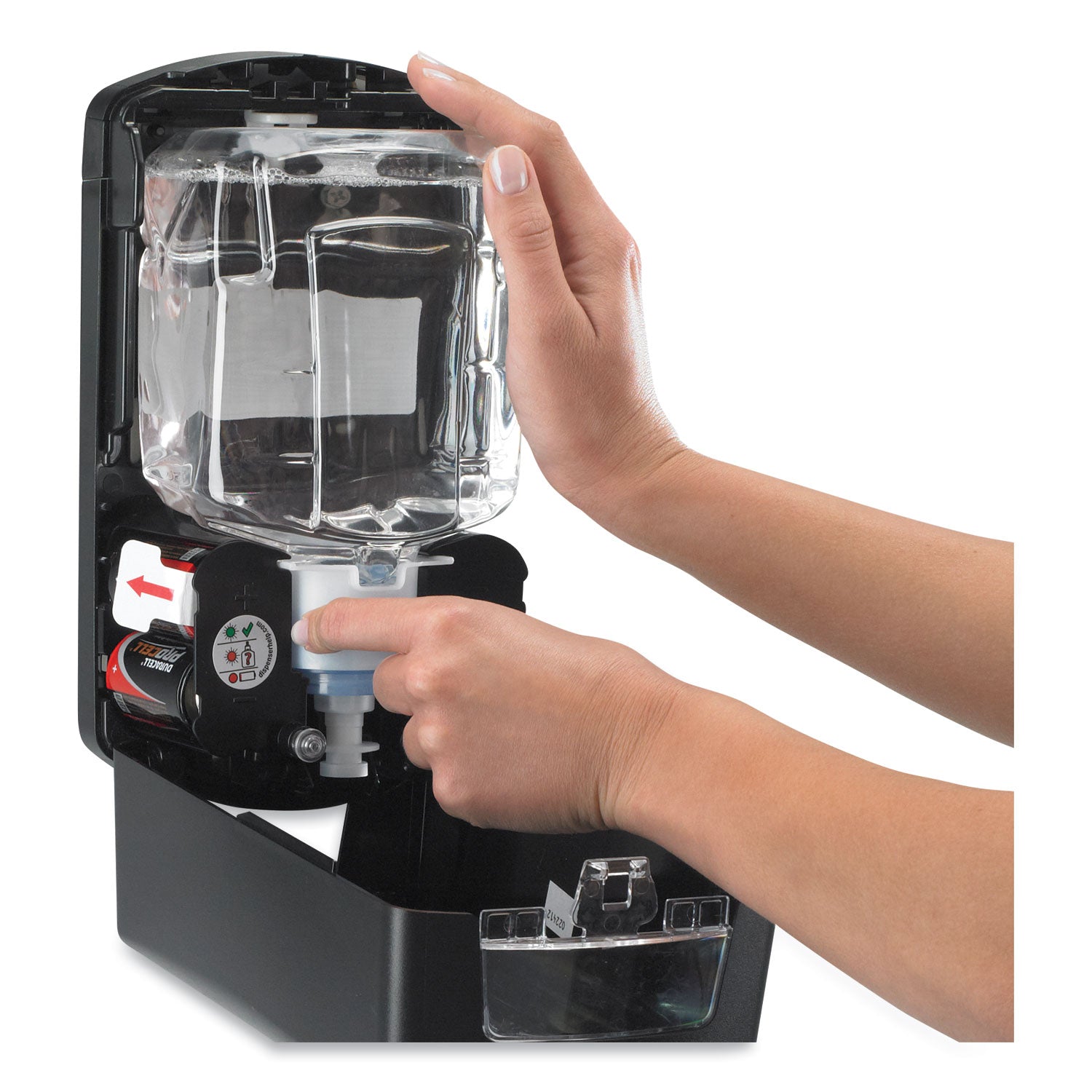 GOJO LTX-12 Touch-Free Dispenser, 1,200 mL, 5.75 x 3.33 x 10.5, Brushed Chrome/Black