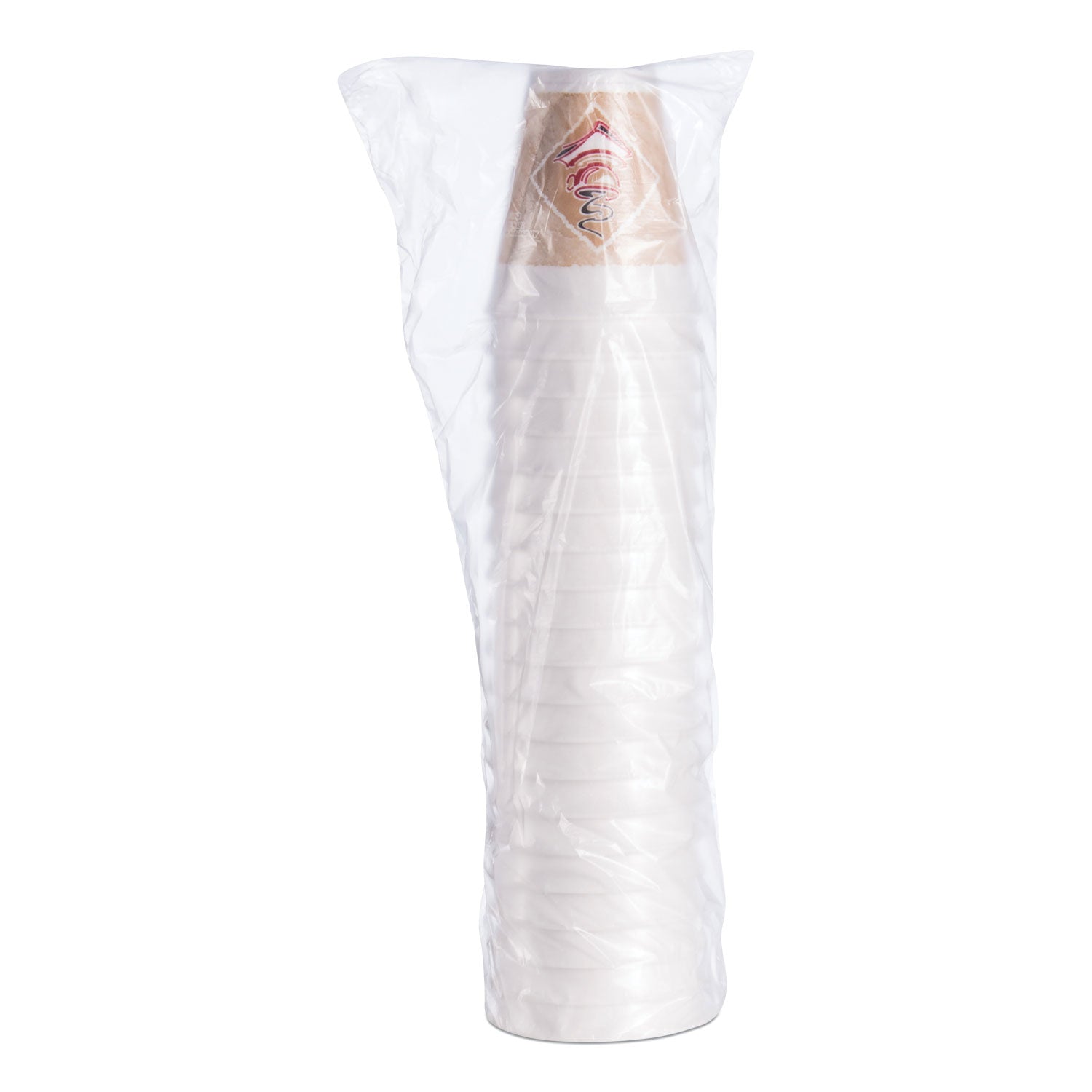 Dart Cafe G Foam Hot/Cold Cups, 12 oz, Brown/Red/White, 1,000/Carton