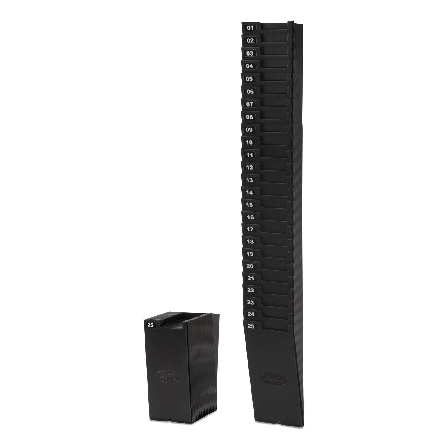 Lathem Time Card Rack for 7" Cards, 25 Pockets, ABS Plastic, Black