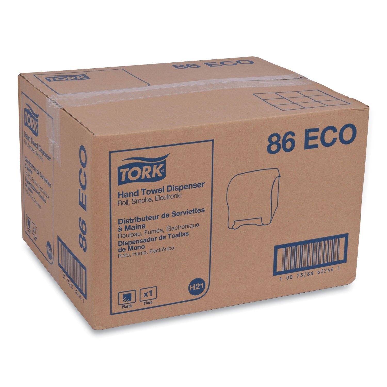 Tork Hand Towel Dispenser, Electronic, 11.78 x 9.12 x 14.39, Translucent Smoke