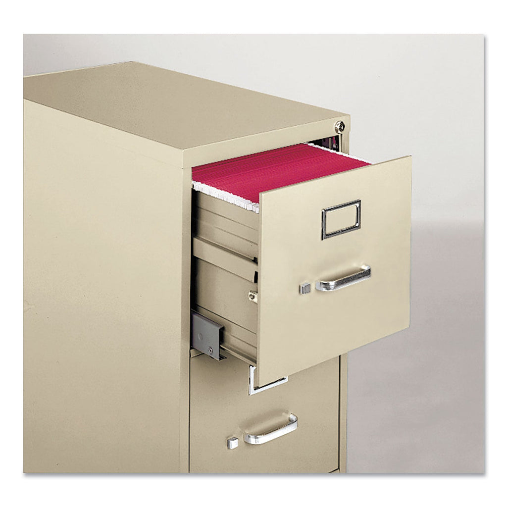 Alera Economy Vertical File, 4 Letter-Size File Drawers, Putty, 15" x 25" x 52"