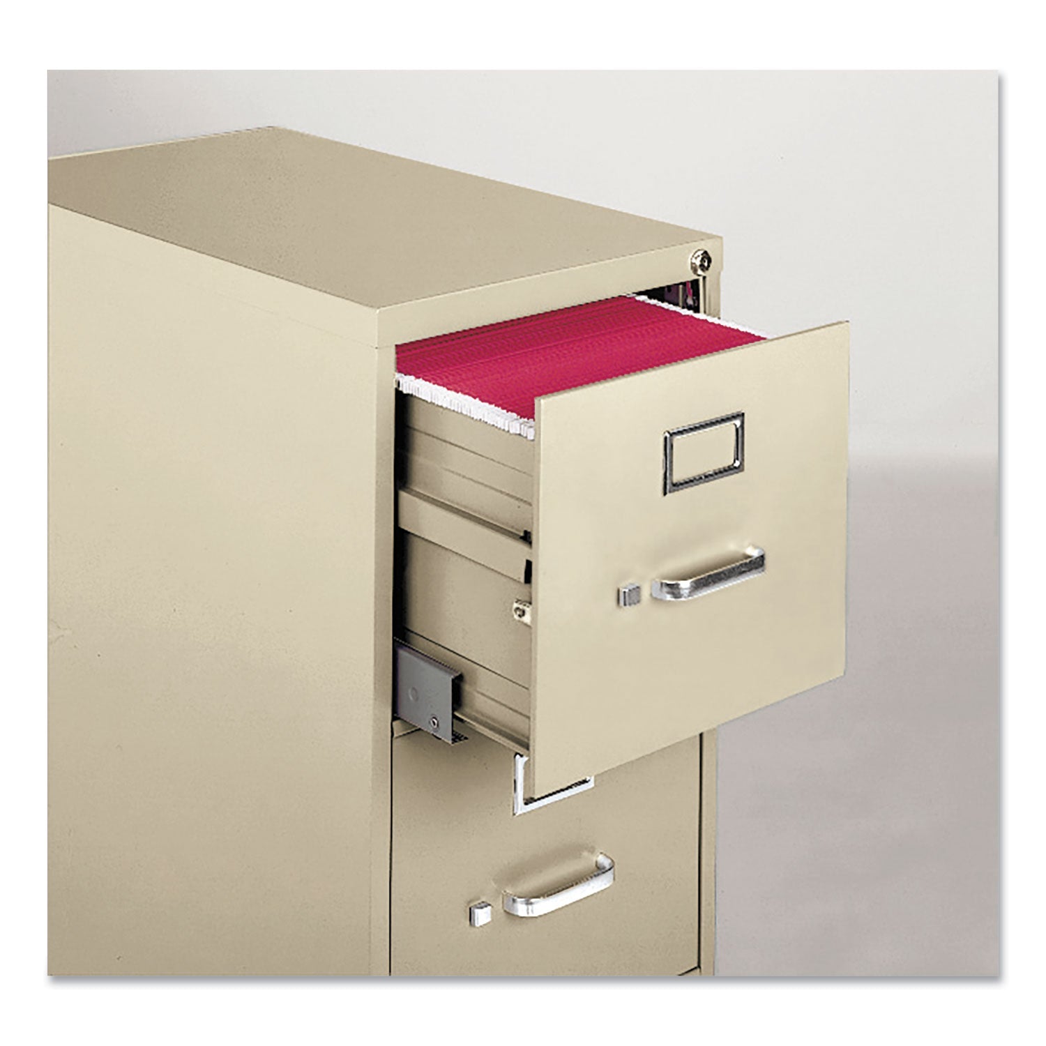 Alera Economy Vertical File, 4 Letter-Size File Drawers, Putty, 15" x 25" x 52"