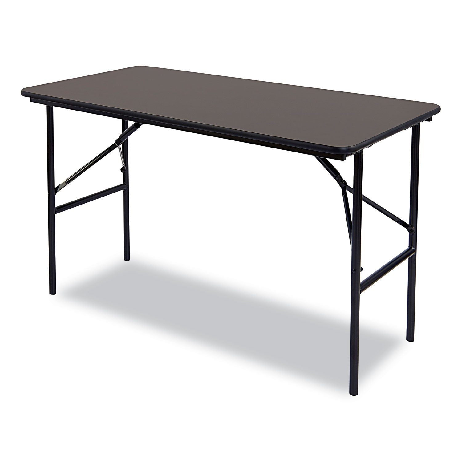 Iceberg OfficeWorks Classic Wood-Laminate Folding Table, Straight Legs, Rectangular, 48w x 24d x 29h, Walnut