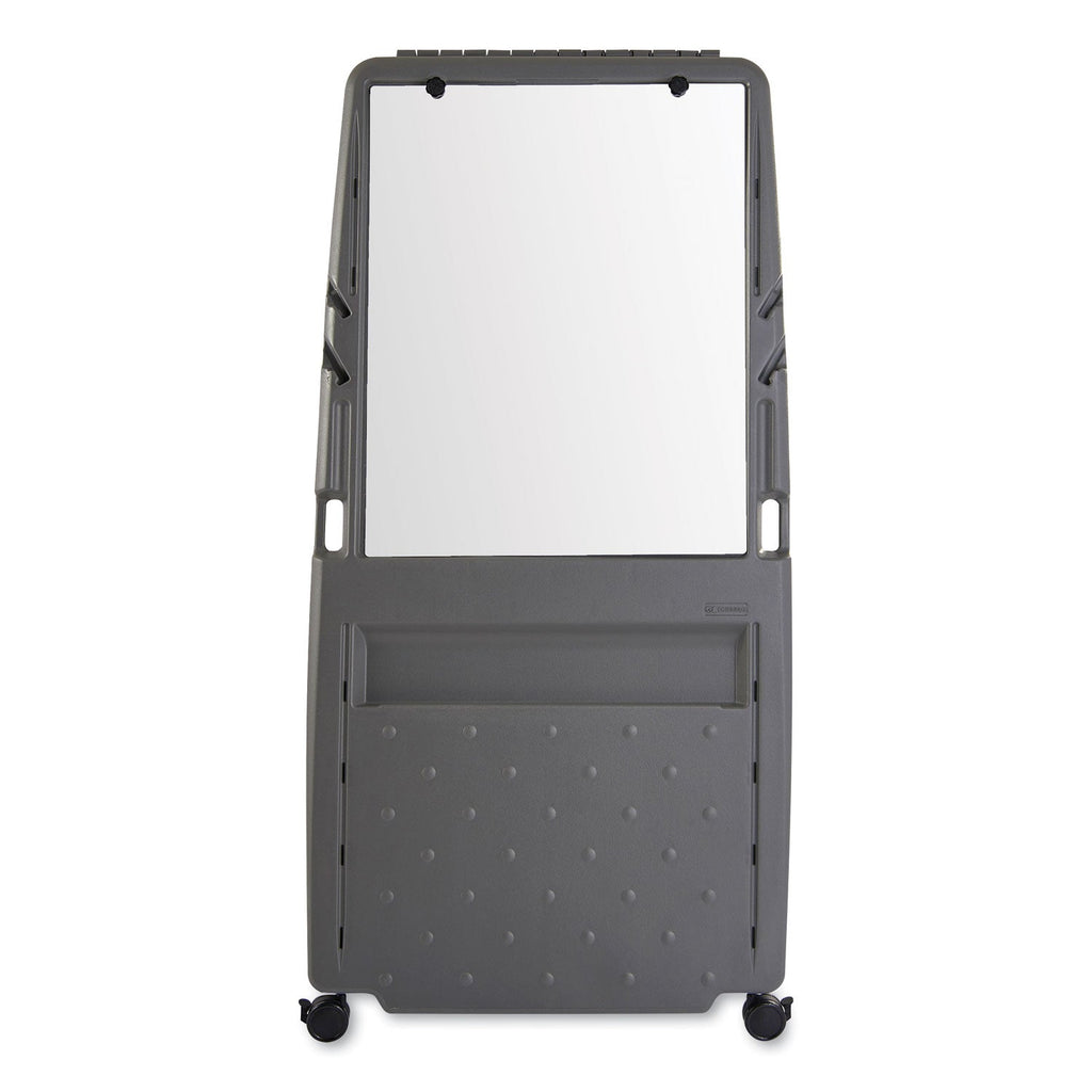 Iceberg Ingenuity Presentation Flipchart Easel with Dry Erase Surface, Resin Surface Frame, 33 x 28 x 73, Charcoal