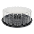 Pactiv Evergreen Plastic Cake Container, Shallow 9" Cake Container, 9" Diameter x 3.38"h, Clear/Black, 90/Carton