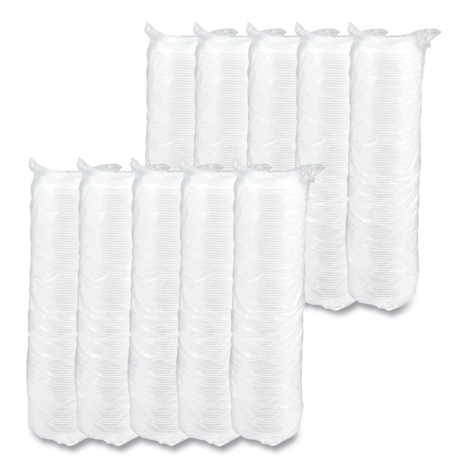 Dart Optima Reclosable Lid, Fits 12 oz to 24 oz Foam Cups, White, 100 Pack, 10 Packs/Carton
