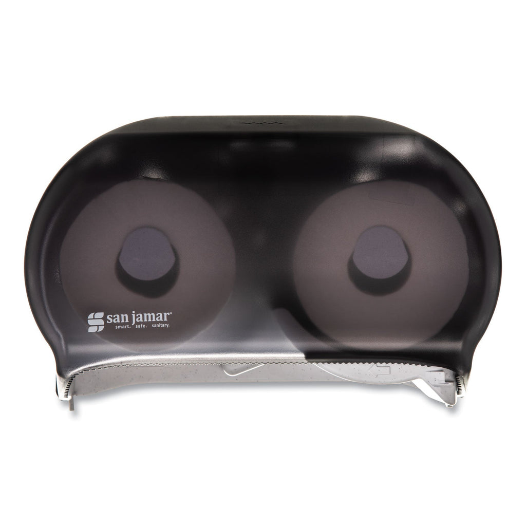 San Jamar VersaTwin Tissue Dispenser, Classic, 8 x 5.75 x 12.75, Transparent Black Pearl