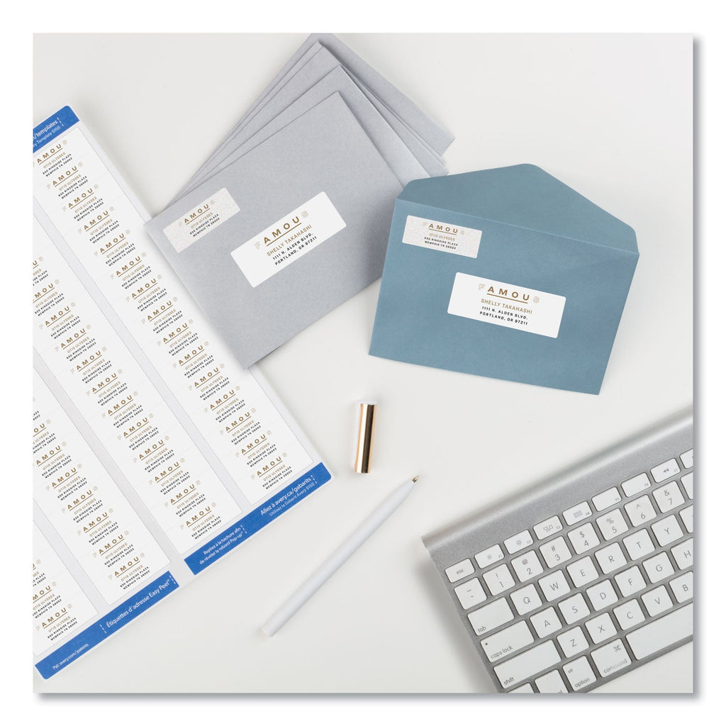 Avery Easy Peel White Address Labels w/ Sure Feed Technology, Laser Printers, 0.66 x 1.75, White, 60/Sheet, 100 Sheets/Pack