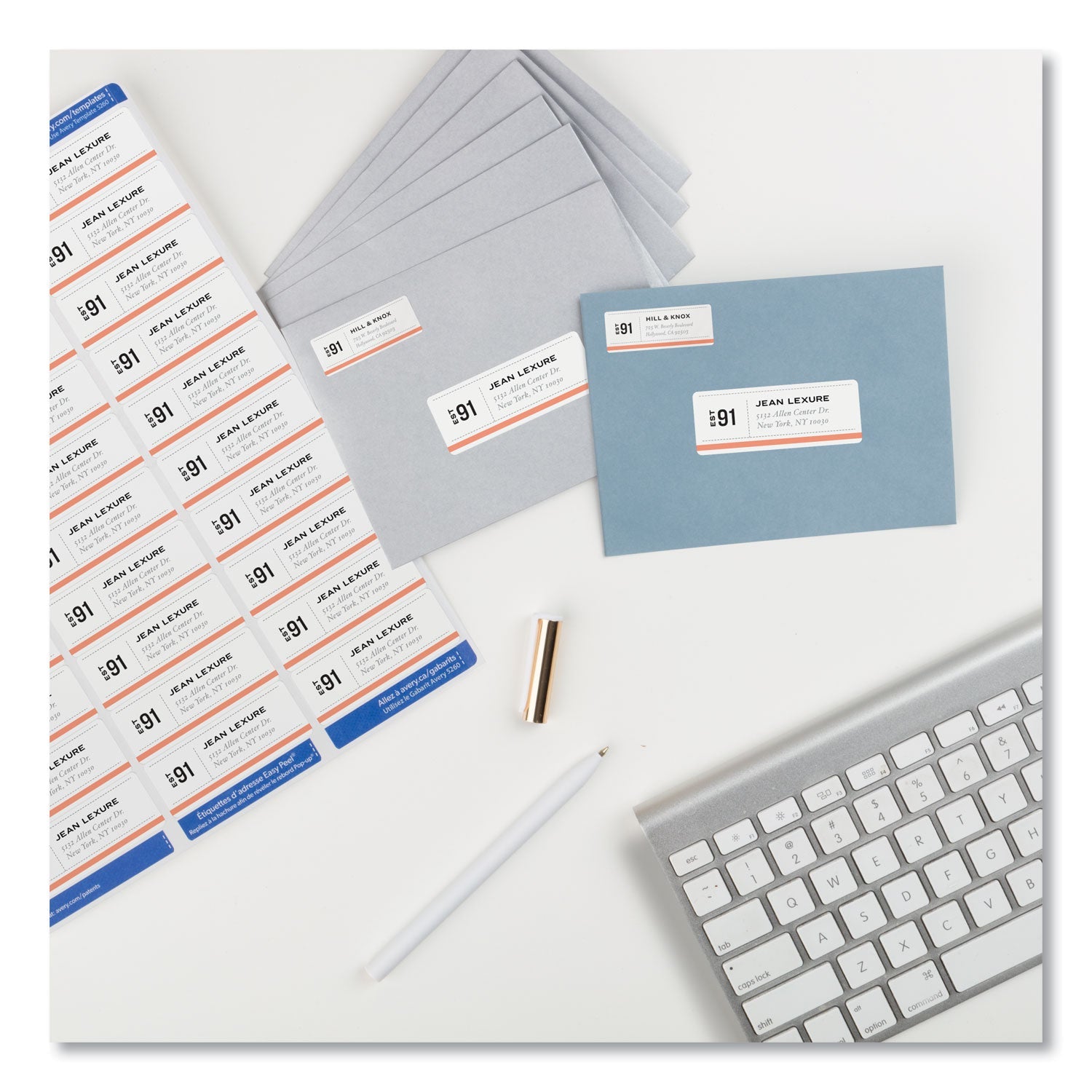 Avery Easy Peel White Address Labels w/ Sure Feed Technology, Laser Printers, 1 x 2.63, White, 30/Sheet, 25 Sheets/Pack