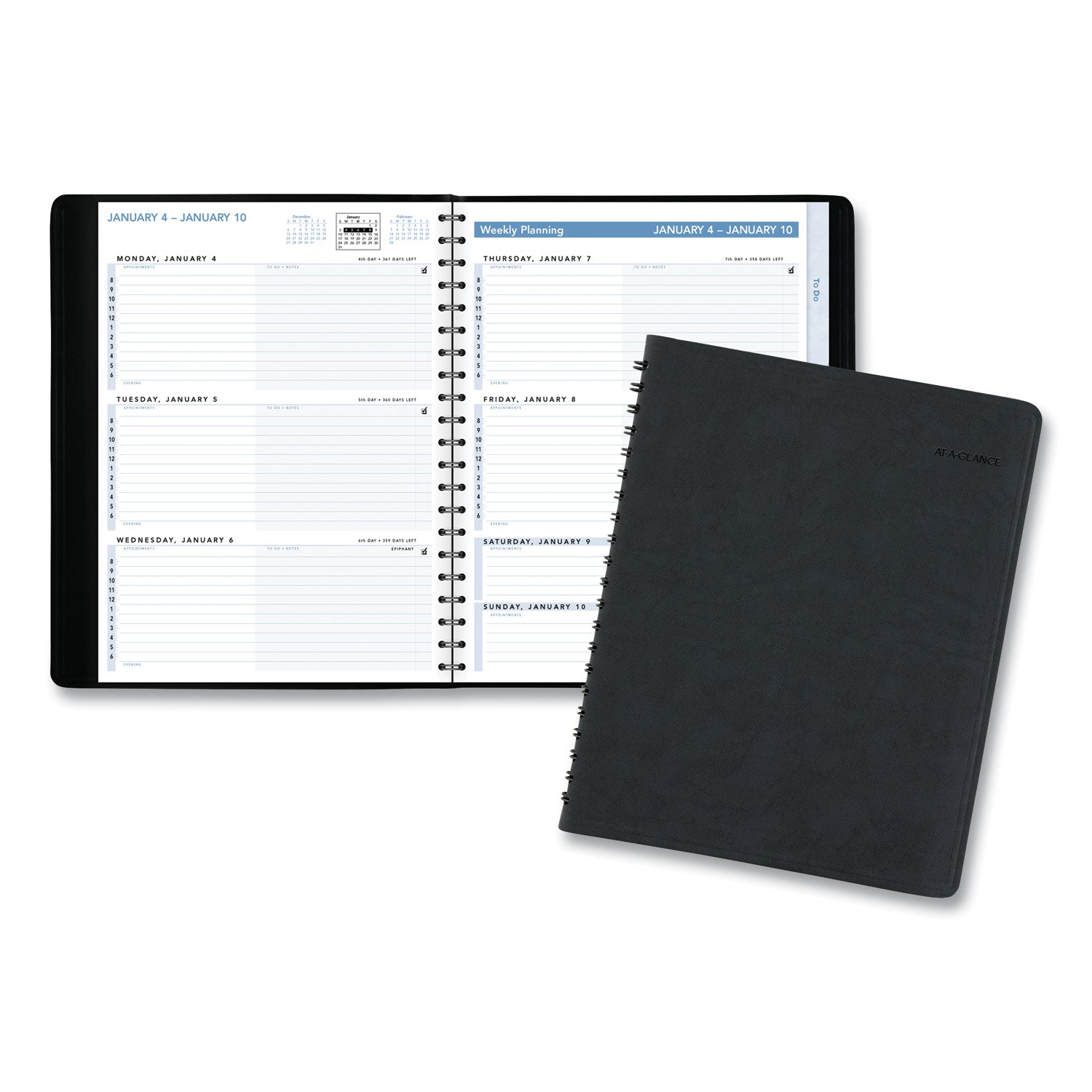 AT-A-GLANCE The Action Planner Weekly Appointment Book, 11 x 8, Black Cover, 12-Month (Jan to Dec): 2023