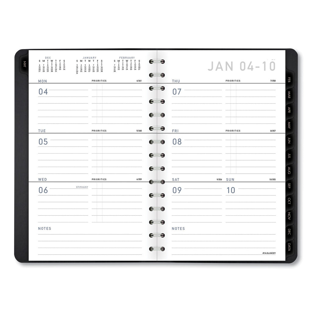 AT-A-GLANCE Contemporary Weekly/Monthly Planner, Open-Block Format, 8.5 x 5.5, Black Cover, 12-Month (Jan to Dec): 2022