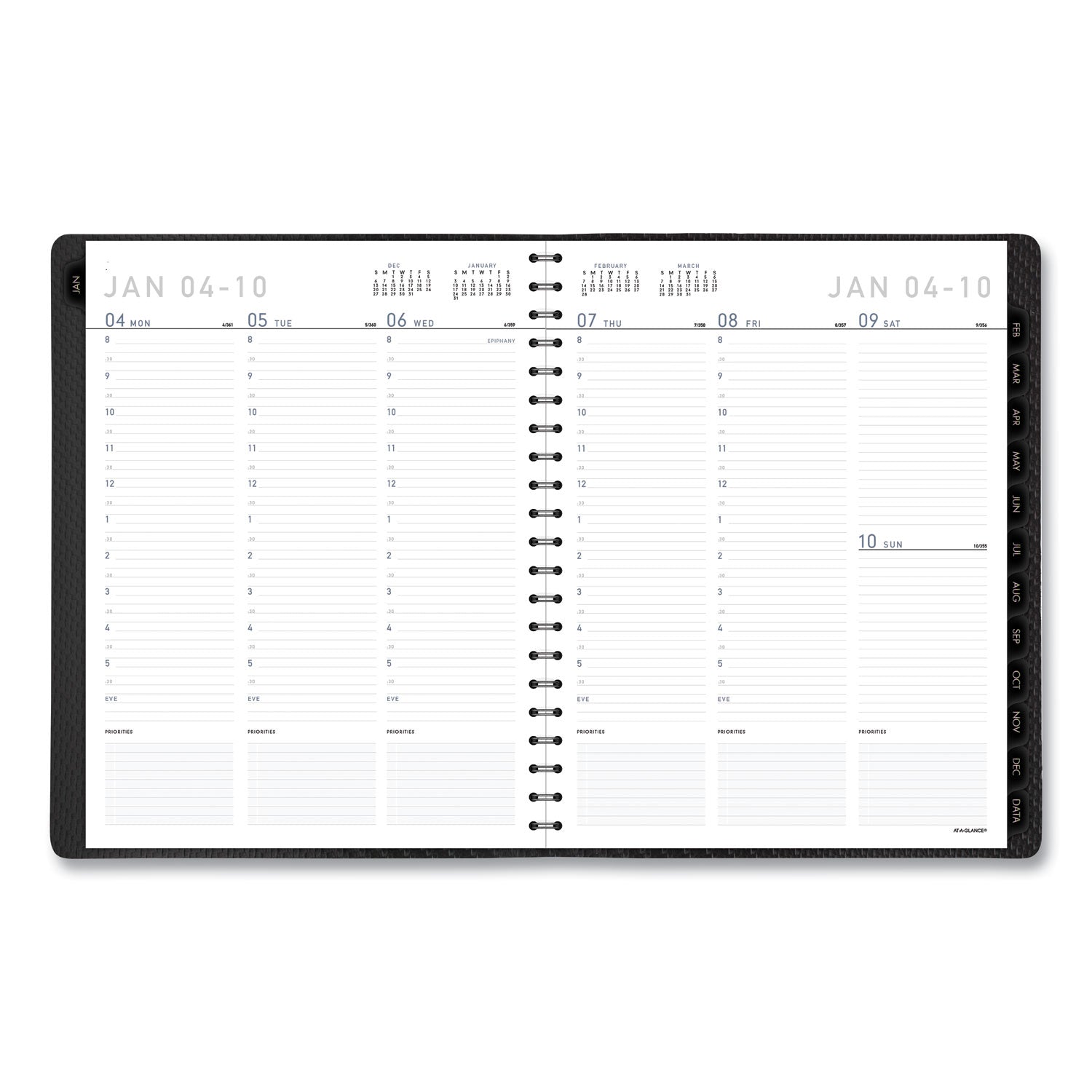 AT-A-GLANCE Contemporary Weekly/Monthly Planner, Vertical-Column Format, 11 x 8.25, Graphite Cover, 12-Month (Jan to Dec): 2023