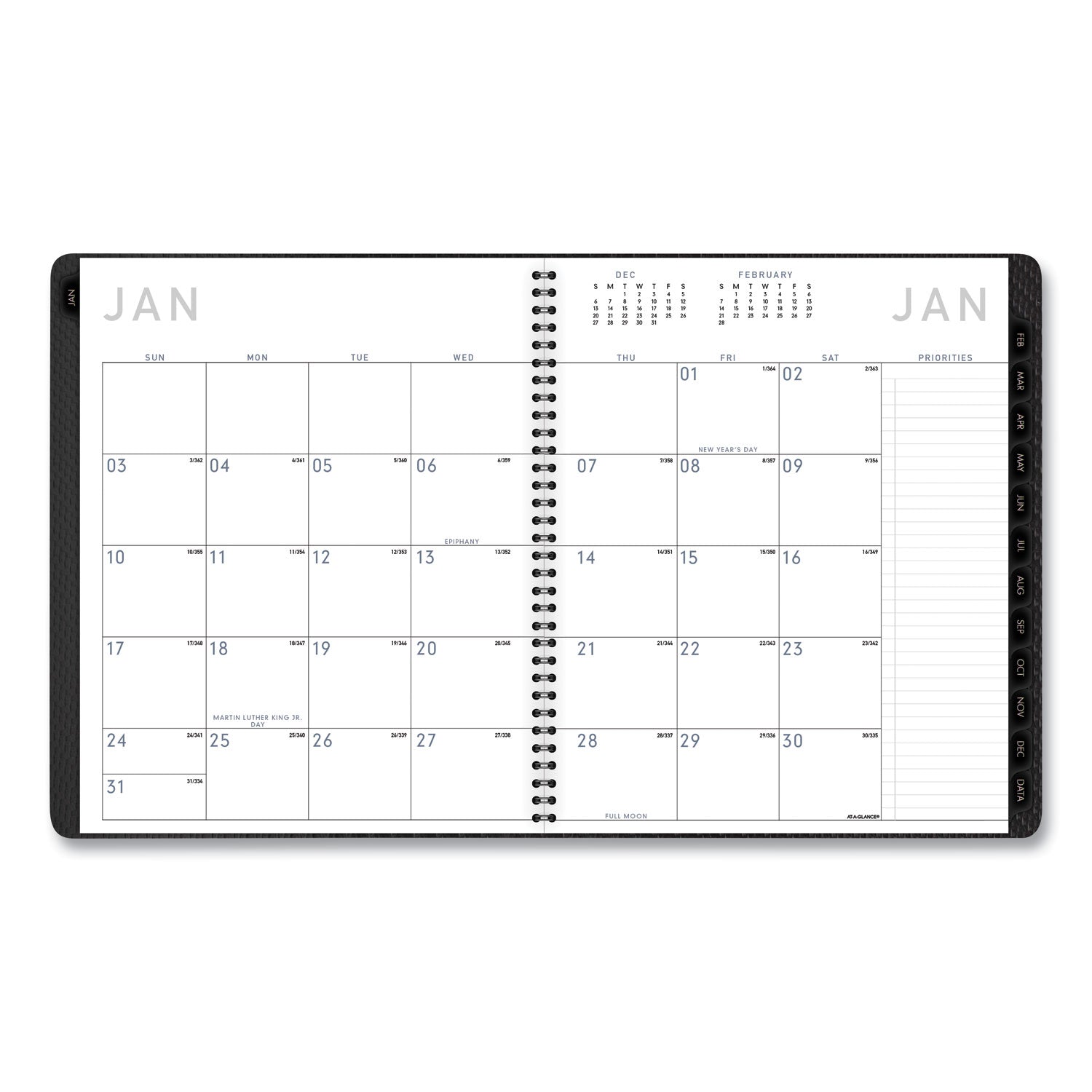 AT-A-GLANCE Contemporary Monthly Planner, Premium Paper, 11 x 9, Graphite Cover, 12-Month (Jan to Dec): 2023