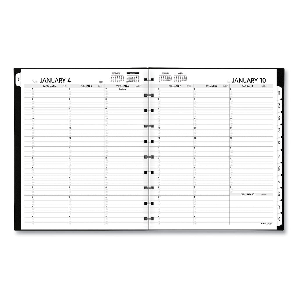 AT-A-GLANCE Move-A-Page Weekly/Monthly Appointment Book, 11 x 8.75, Black Cover, 12-Month (Jan to Dec): 2023