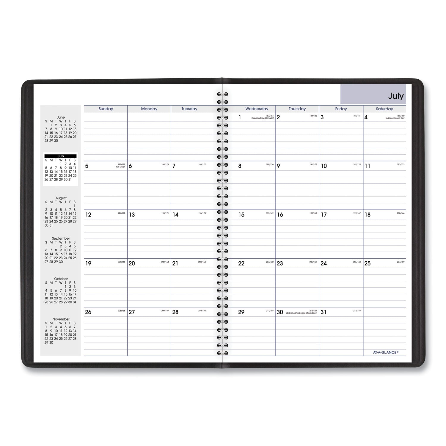 AT-A-GLANCE DayMinder Monthly Planner, Academic Year, Ruled Blocks, 12 x 8, Black Cover, 14-Month (July to Aug): 2022 to 2023