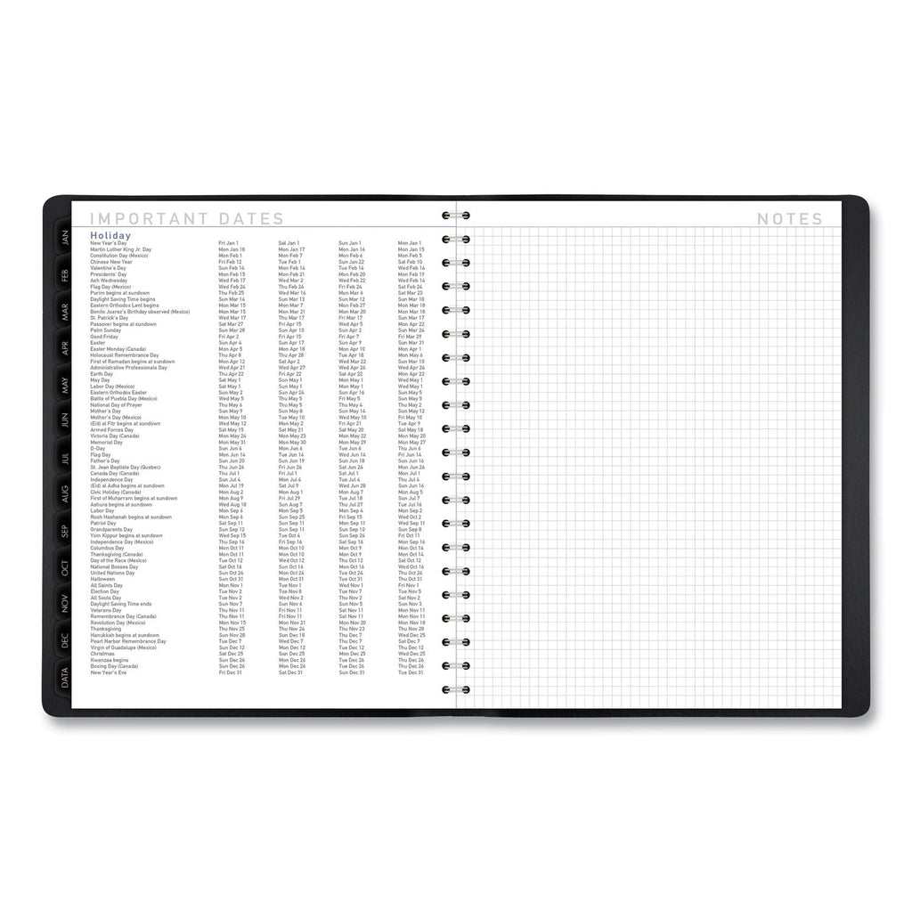 AT-A-GLANCE Contemporary Weekly/Monthly Planner, Vertical-Column Format, 11 x 8.25, Black Cover, 12-Month (Jan to Dec): 2023