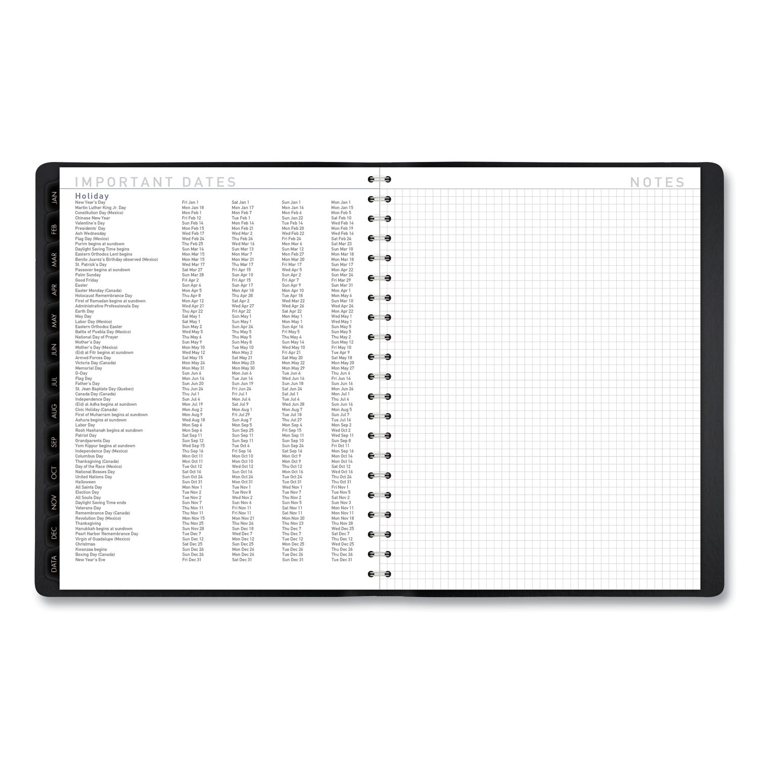 AT-A-GLANCE Contemporary Weekly/Monthly Planner, Vertical-Column Format, 11 x 8.25, Black Cover, 12-Month (Jan to Dec): 2023