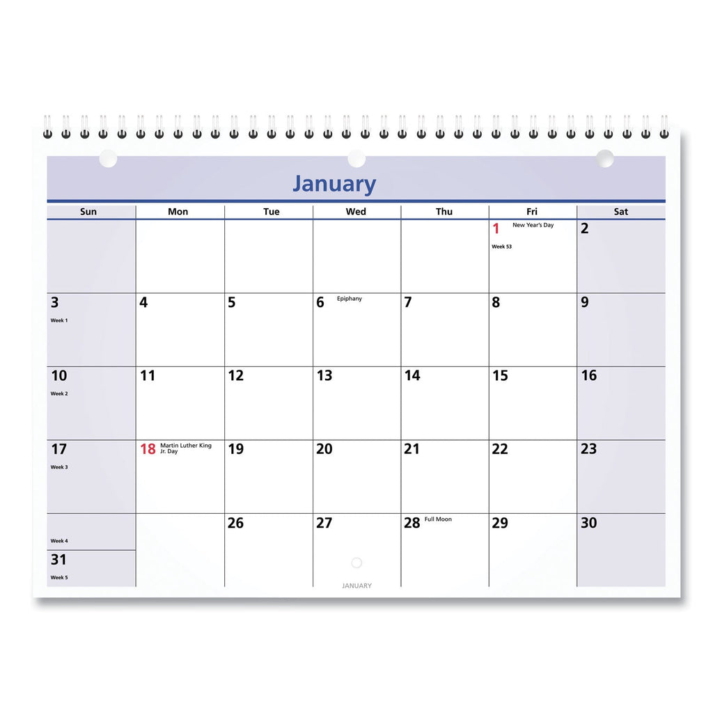 AT-A-GLANCE QuickNotes Desk/Wall Calendar, 3-Hole Punched, 11 x 8, White/Blue/Yellow Sheets, 12-Month (Jan to Dec): 2023