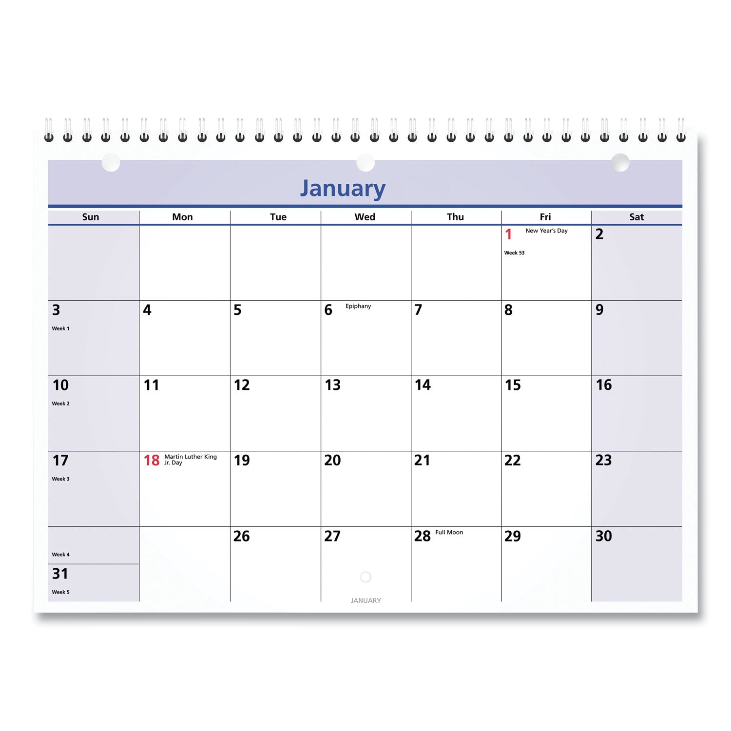 AT-A-GLANCE QuickNotes Desk/Wall Calendar, 3-Hole Punched, 11 x 8, White/Blue/Yellow Sheets, 12-Month (Jan to Dec): 2023