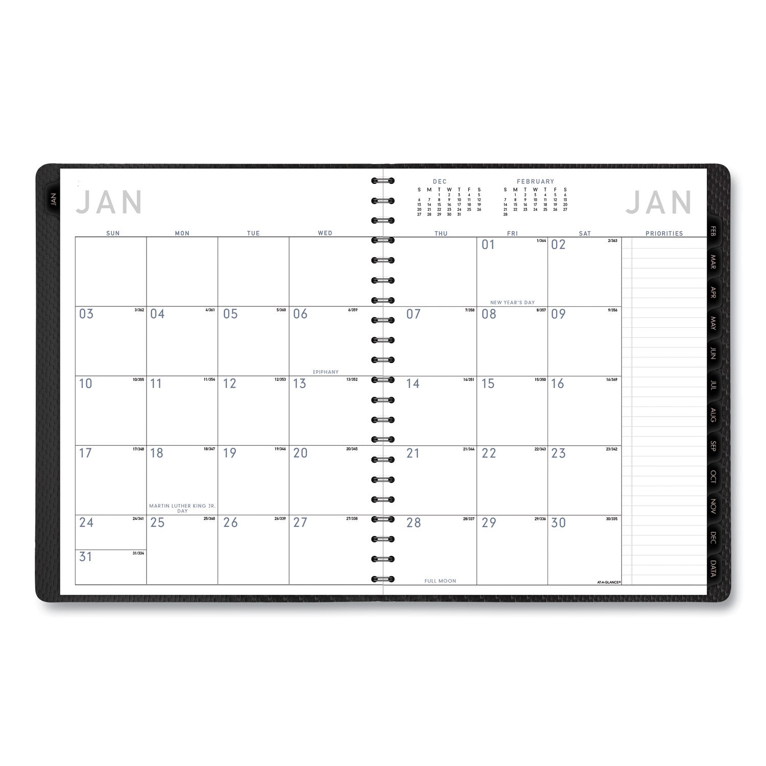 AT-A-GLANCE Contemporary Weekly/Monthly Planner, Vertical-Column Format, 11 x 8.25, Graphite Cover, 12-Month (Jan to Dec): 2023