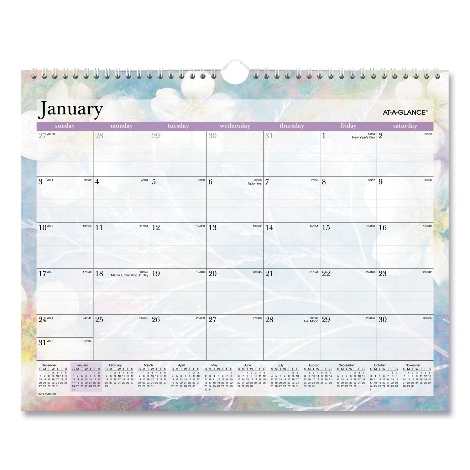 AT-A-GLANCE Dreams Monthly Wall Calendar, Dreams Seasonal Artwork, 15 x 12, Multicolor Sheets, 13-Month (Jan to Jan): 2023 to 2024