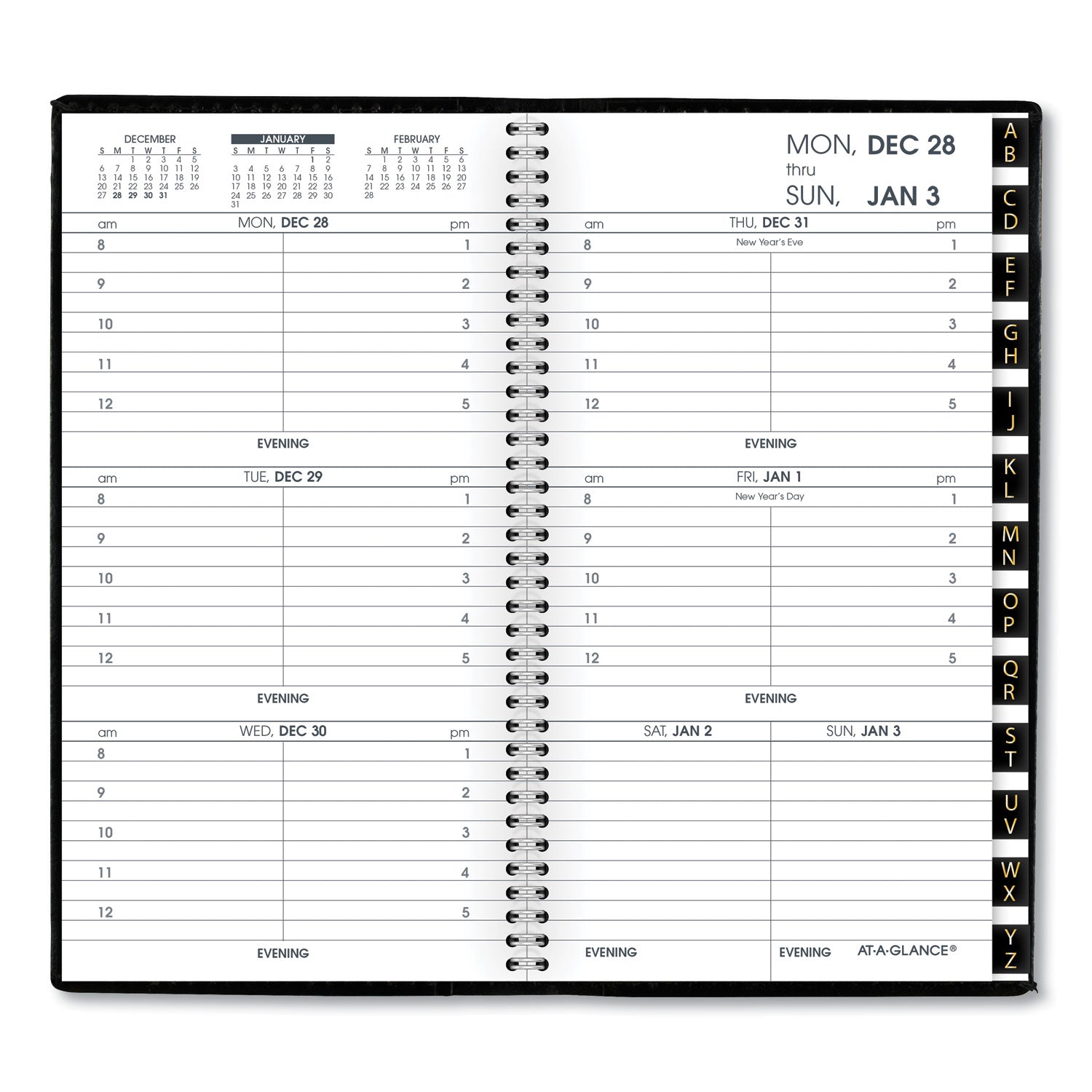 AT-A-GLANCE Compact Weekly Appointment Book, 6.25 x 3.25, Black Cover, 12-Month (Jan to Dec): 2023