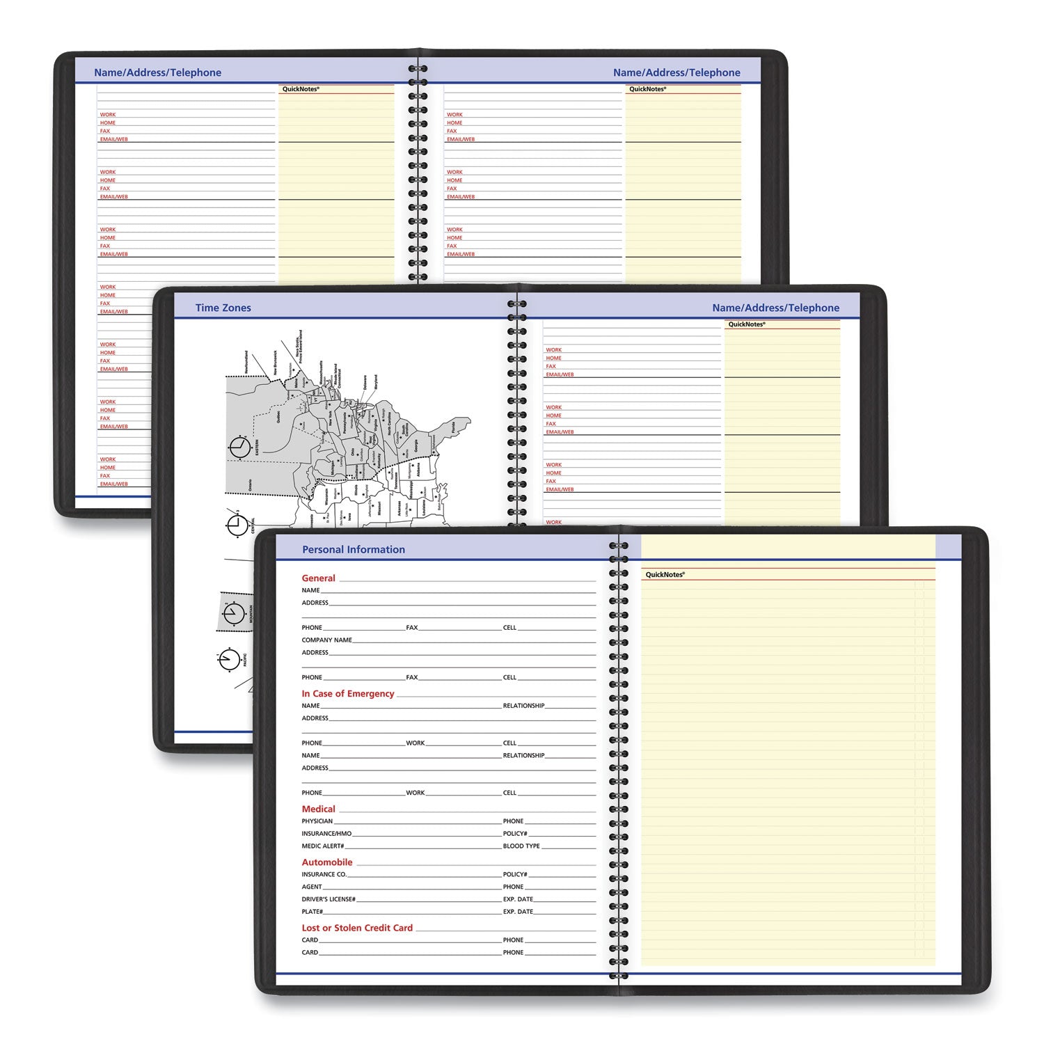 AT-A-GLANCE QuickNotes Weekly Vertical-Column Format Appointment Book, 11 x 8.25, Black Cover, 12-Month (Jan to Dec): 2023