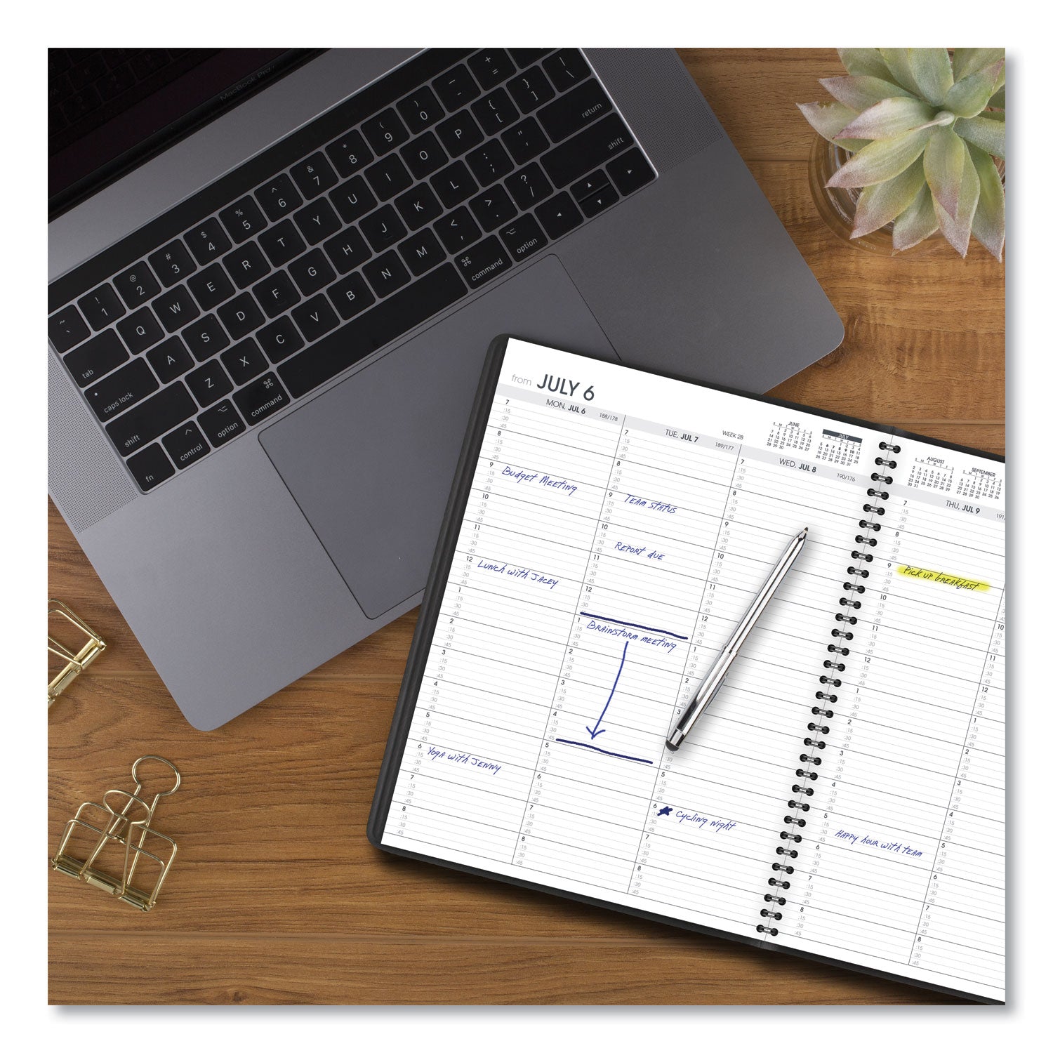 AT-A-GLANCE Weekly Appointment Book, 11 x 8.25, Black Cover, 14-Month (July to Aug): 2022 to 2023