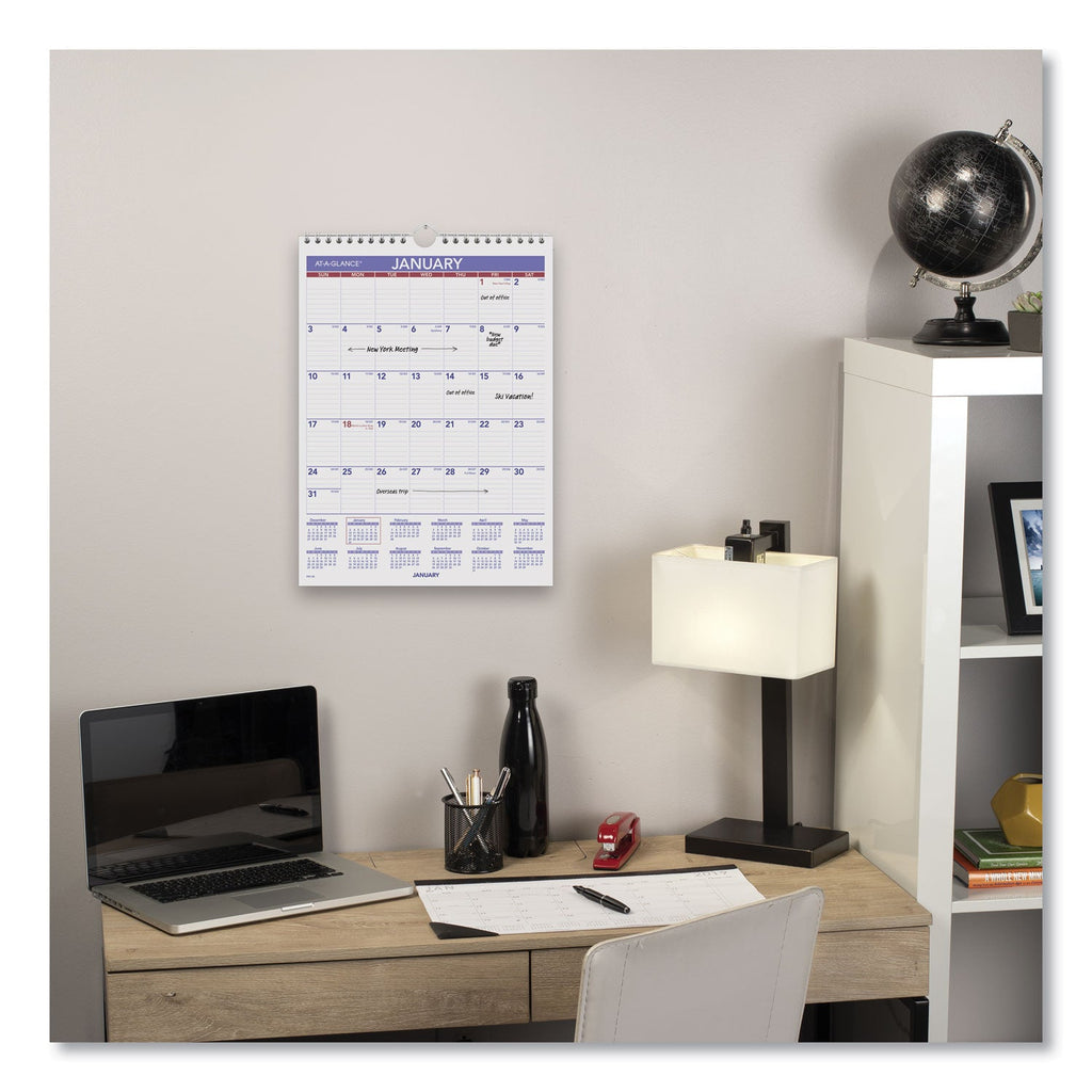 AT-A-GLANCE Monthly Wall Calendar with Ruled Daily Blocks, 8 x 11, White Sheets, 12-Month (Jan to Dec): 2023
