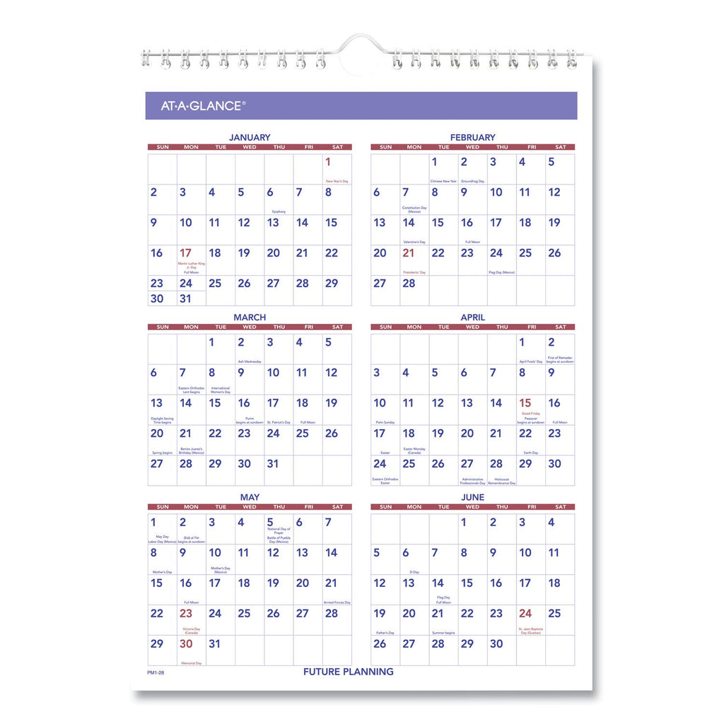 AT-A-GLANCE Monthly Wall Calendar with Ruled Daily Blocks, 8 x 11, White Sheets, 12-Month (Jan to Dec): 2023
