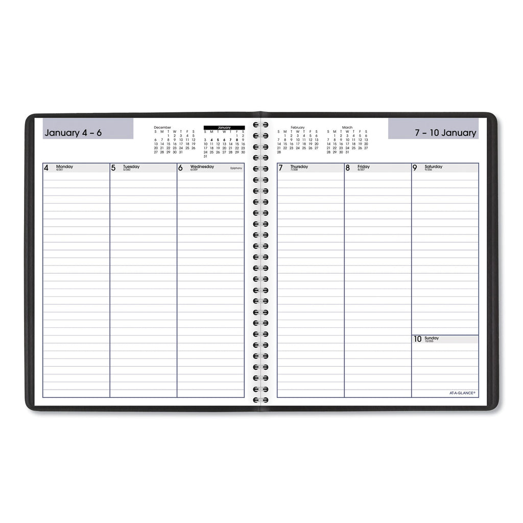 AT-A-GLANCE DayMinder Weekly Planner, Vertical-Column Format, 8.75 x 7, Black Cover, 12-Month (Jan to Dec): 2023