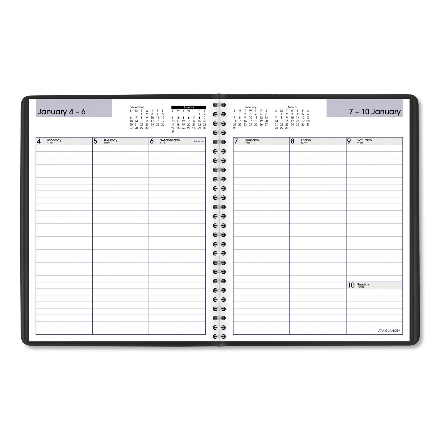 AT-A-GLANCE DayMinder Weekly Planner, Vertical-Column Format, 8.75 x 7, Black Cover, 12-Month (Jan to Dec): 2023