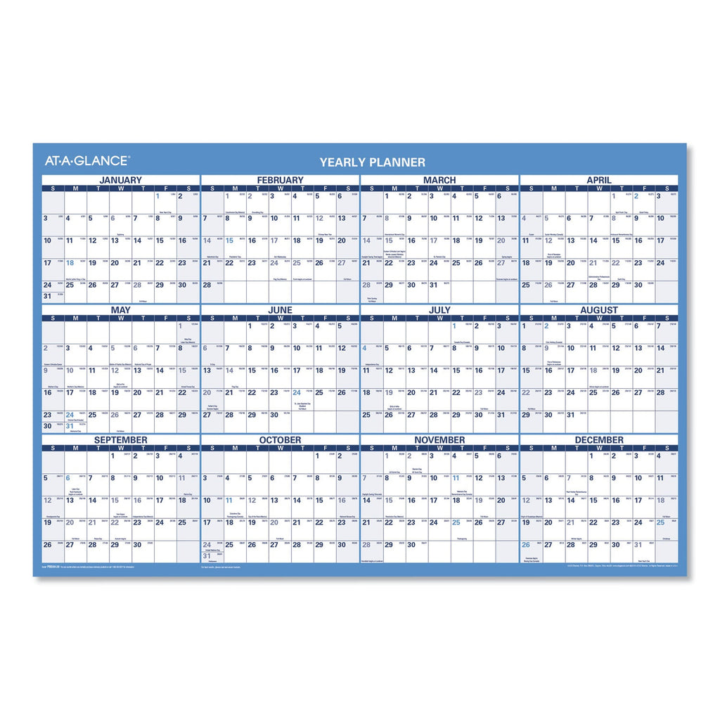 AT-A-GLANCE Horizontal Reversible/Erasable Wall Planner, 36 x 24, AY: 12-Month (July-June): 2022-2023, RY: 12-Month (Jan-Dec): 2023