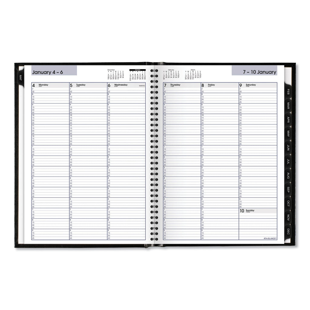 AT-A-GLANCE DayMinder Hardcover Weekly Vertical-Column Format Appointment Book, 11 x 8, Black Cover, 12-Month (Jan to Dec): 2023