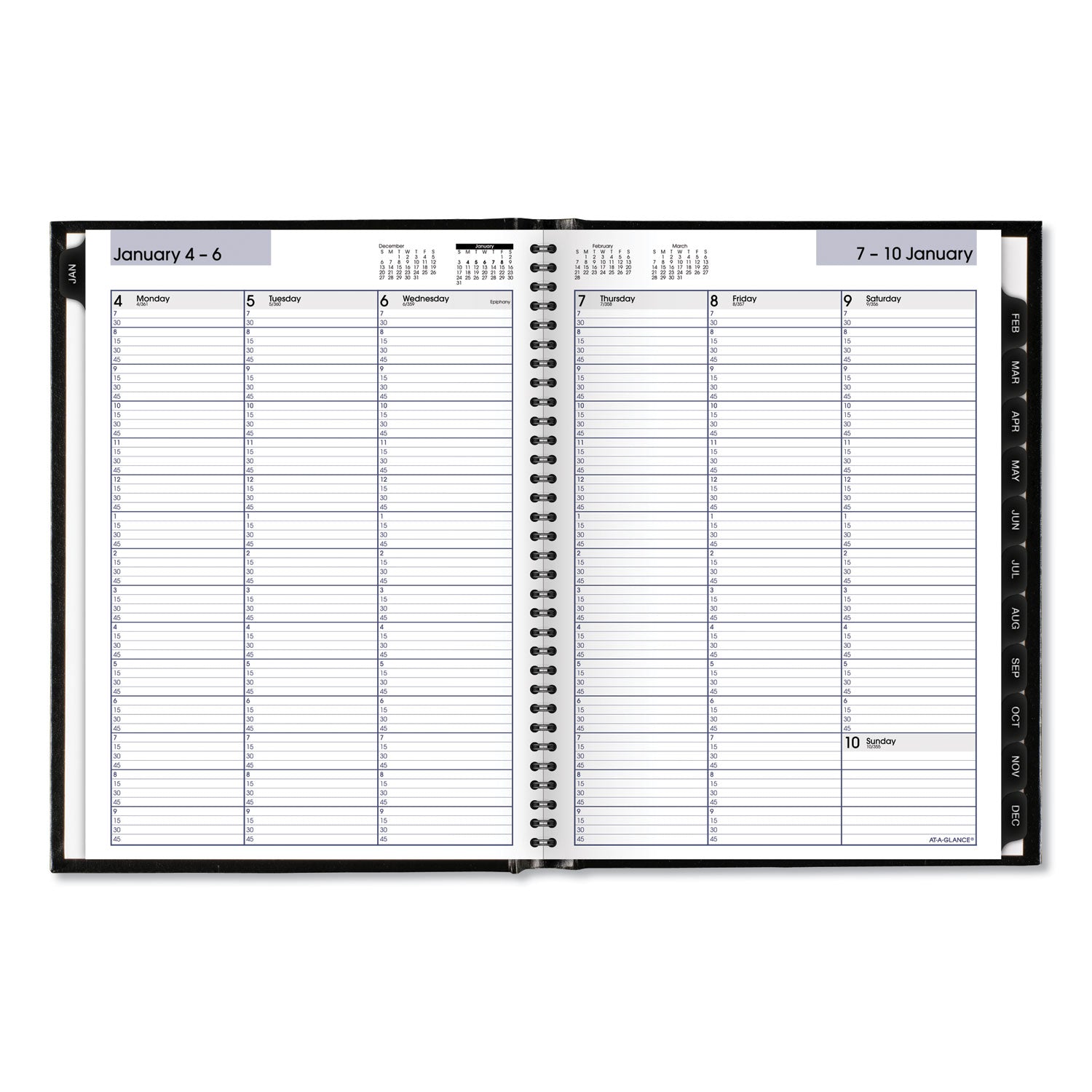 AT-A-GLANCE DayMinder Hardcover Weekly Vertical-Column Format Appointment Book, 11 x 8, Black Cover, 12-Month (Jan to Dec): 2023