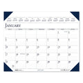 House of Doolittle Executive Monthly Desk Pad Calendar, 24 x 19, White/Blue Sheets, Blue Corners, 12-Month (Jan to Dec): 2023
