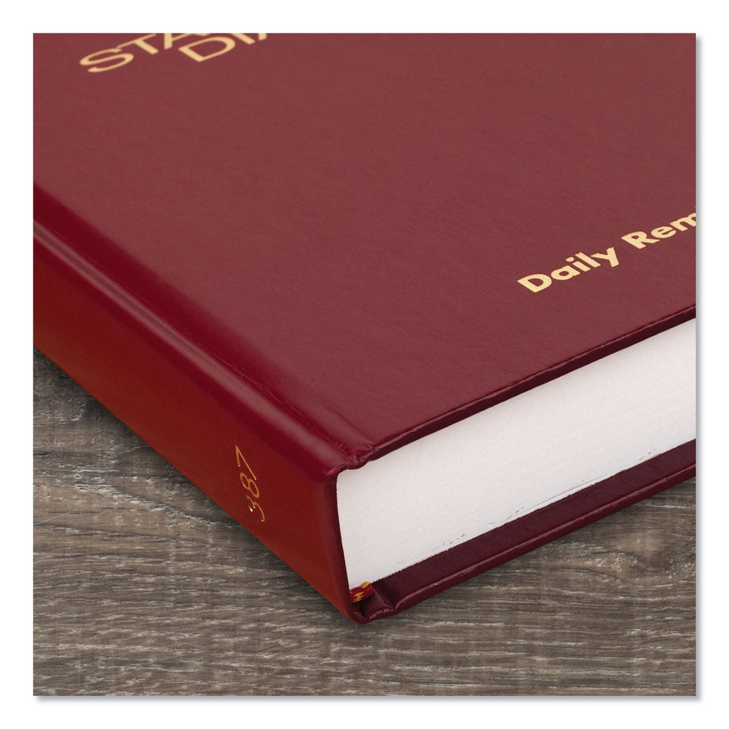AT-A-GLANCE Standard Diary Daily Reminder Book, 2023 Edition, Medium/College Rule, Red Cover, 7.5 x 5.13, 201 Sheets