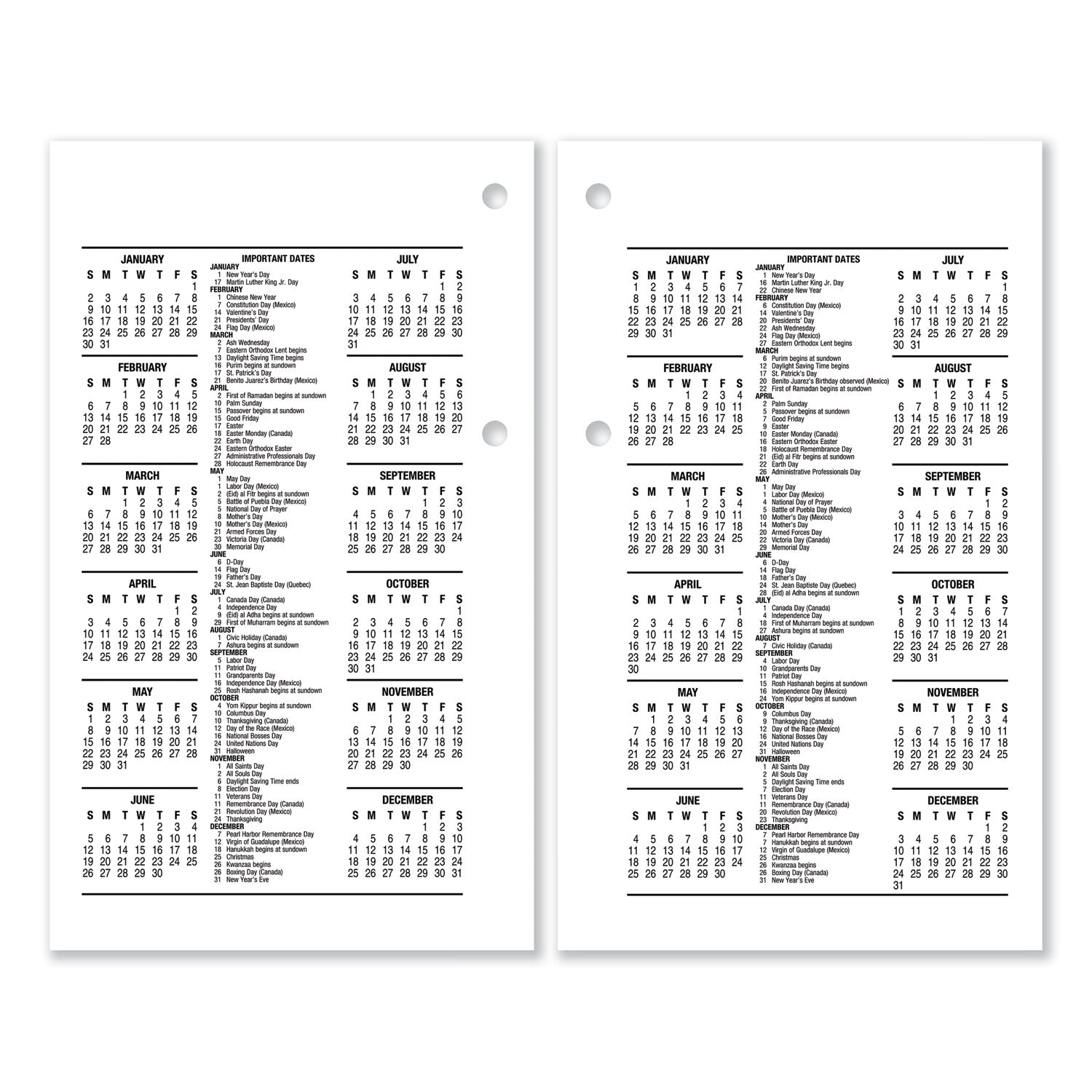 AT-A-GLANCE Desk Calendar Refill, 3.5 x 6, White Sheets, 2023
