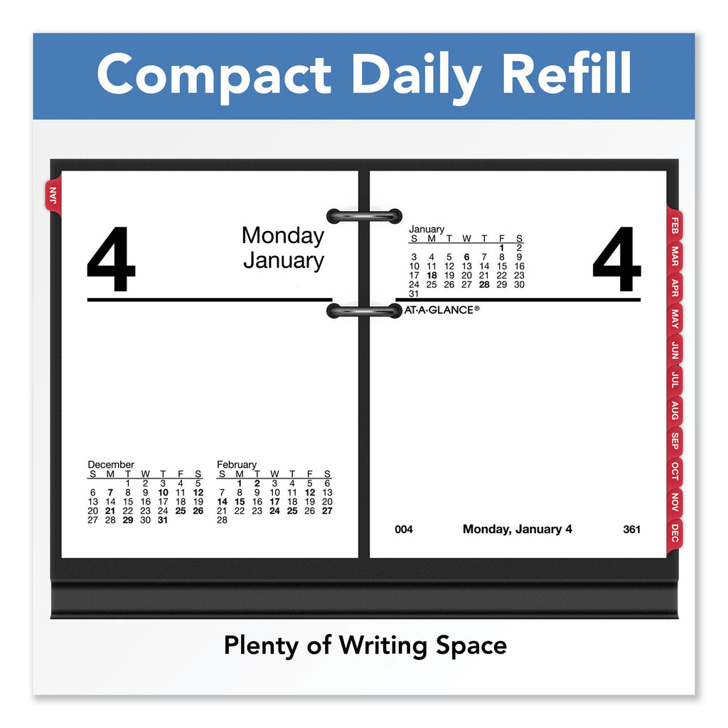 AT-A-GLANCE Compact Desk Calendar Refill, 3 x 3.75, White Sheets, 2023
