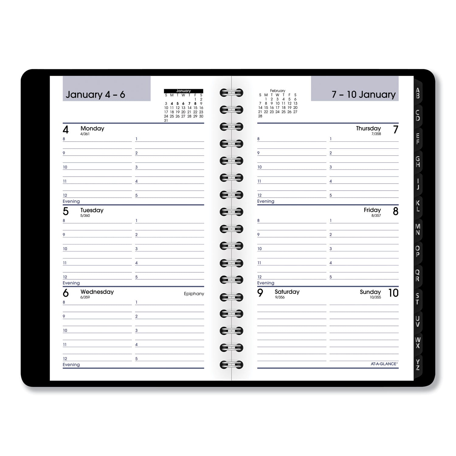 AT-A-GLANCE DayMinder Weekly Pocket Appointment Book with Telephone/Address Section, 6 x 3.5, Black Cover, 12-Month (Jan to Dec): 2023