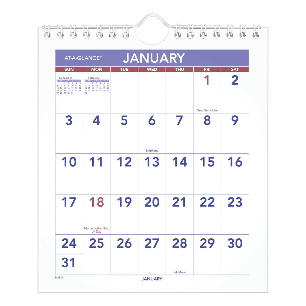 AT-A-GLANCE Mini Monthly Wall Calendar with Fold-Out Easel, 7 x 8, White Sheets, 12-Month (Jan to Dec): 2023