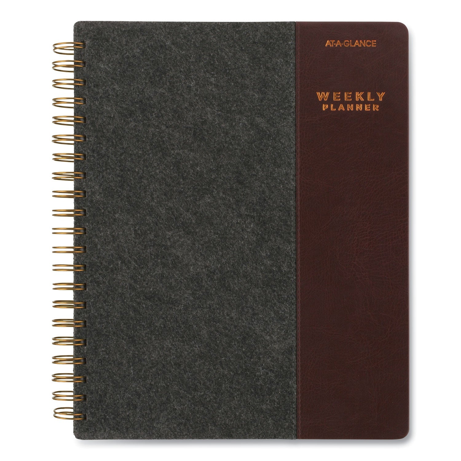 AT-A-GLANCE Signature Collection Two-Toned Weekly/Monthly Planner, 11 x 8.5, Gray/Brown Cover, 13-Month (Jan to Jan): 2023 to 2024
