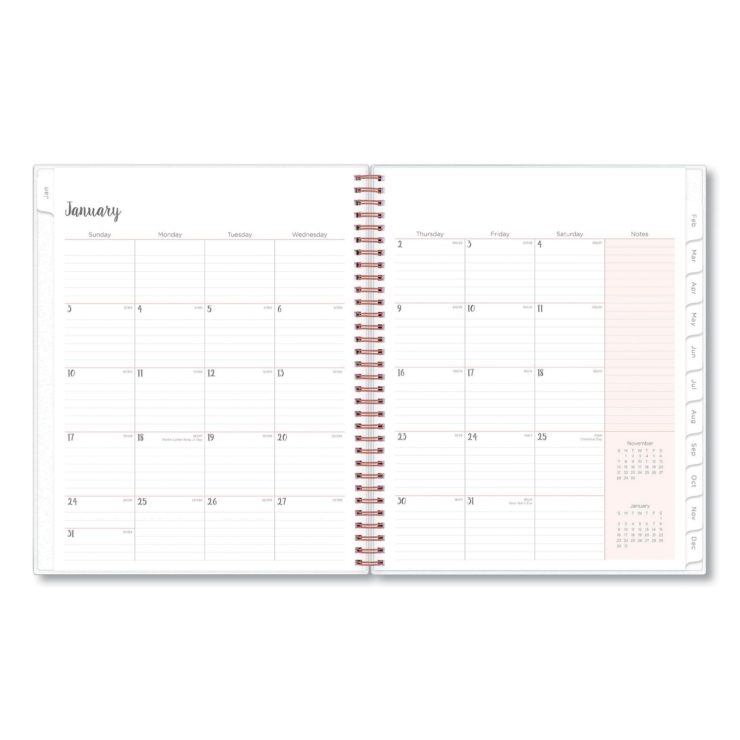 Blue Sky Joselyn Weekly/Monthly Planner, Joselyn Floral Artwork, 11 x 8.5, Pink/Peach/Black Cover, 12-Month (Jan to Dec): 2023