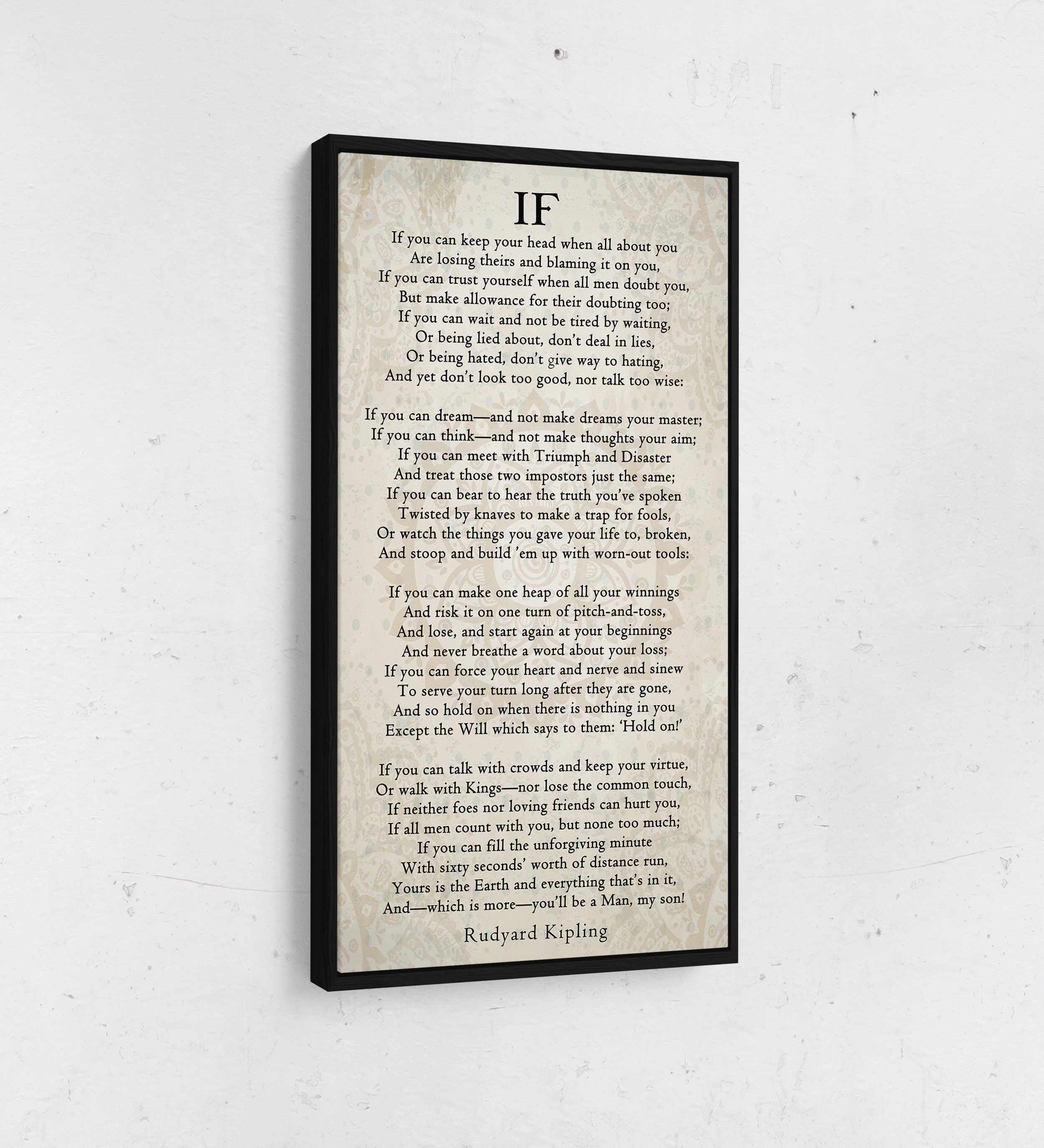 If Poem By Rudyard Kipling Canvas Wall Art, Graduation Gift for Son, IF Print On Canvas, Rudyard Kipling Poetry, You'll Be A Man My Son