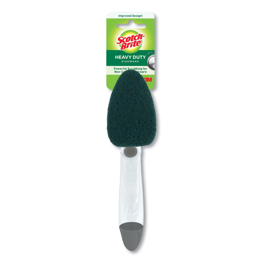 Scotch-Brite Soap-Dispensing Dishwand, 2.5 x 9.5, Yellow/Green, 4/Carton