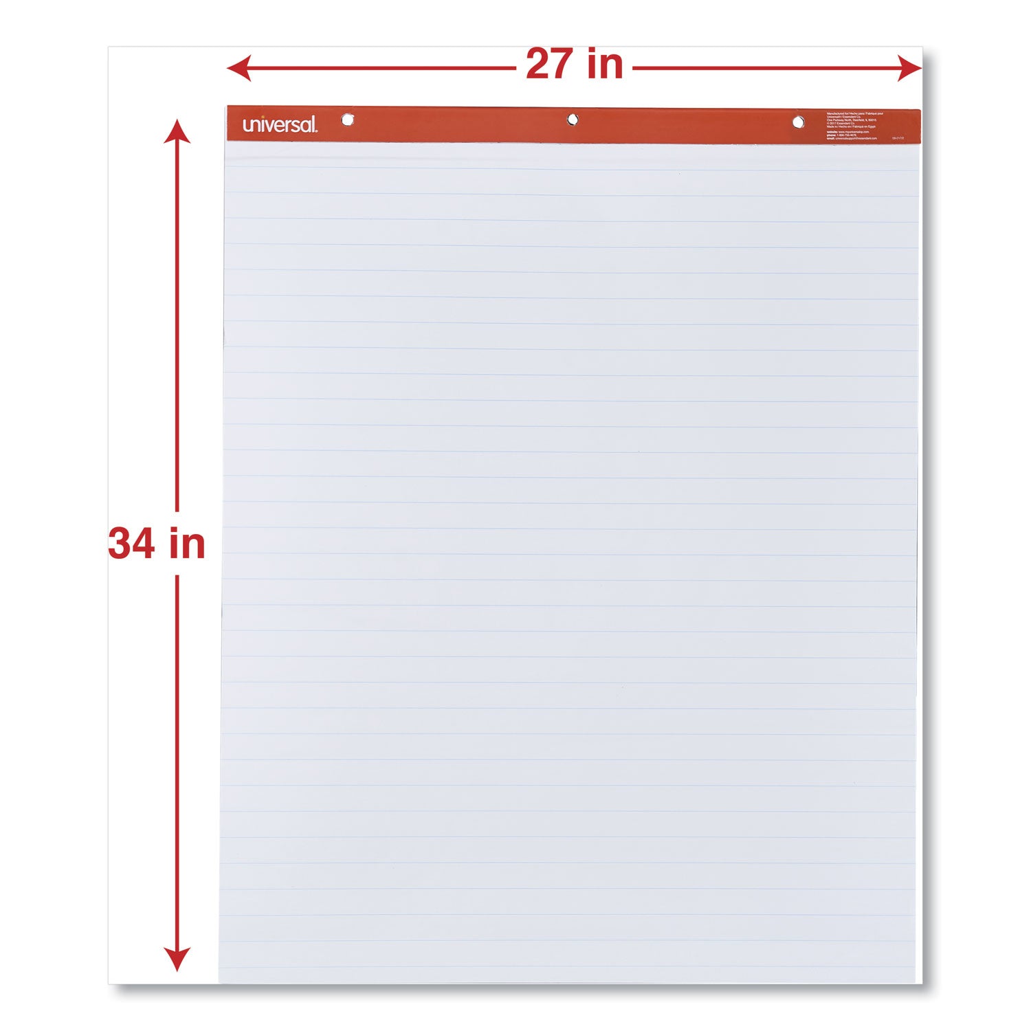 Universal Easel Pads/Flip Charts, Presentation Format (1" Rule), 27 x 34, White, 50 Sheets, 2/Carton