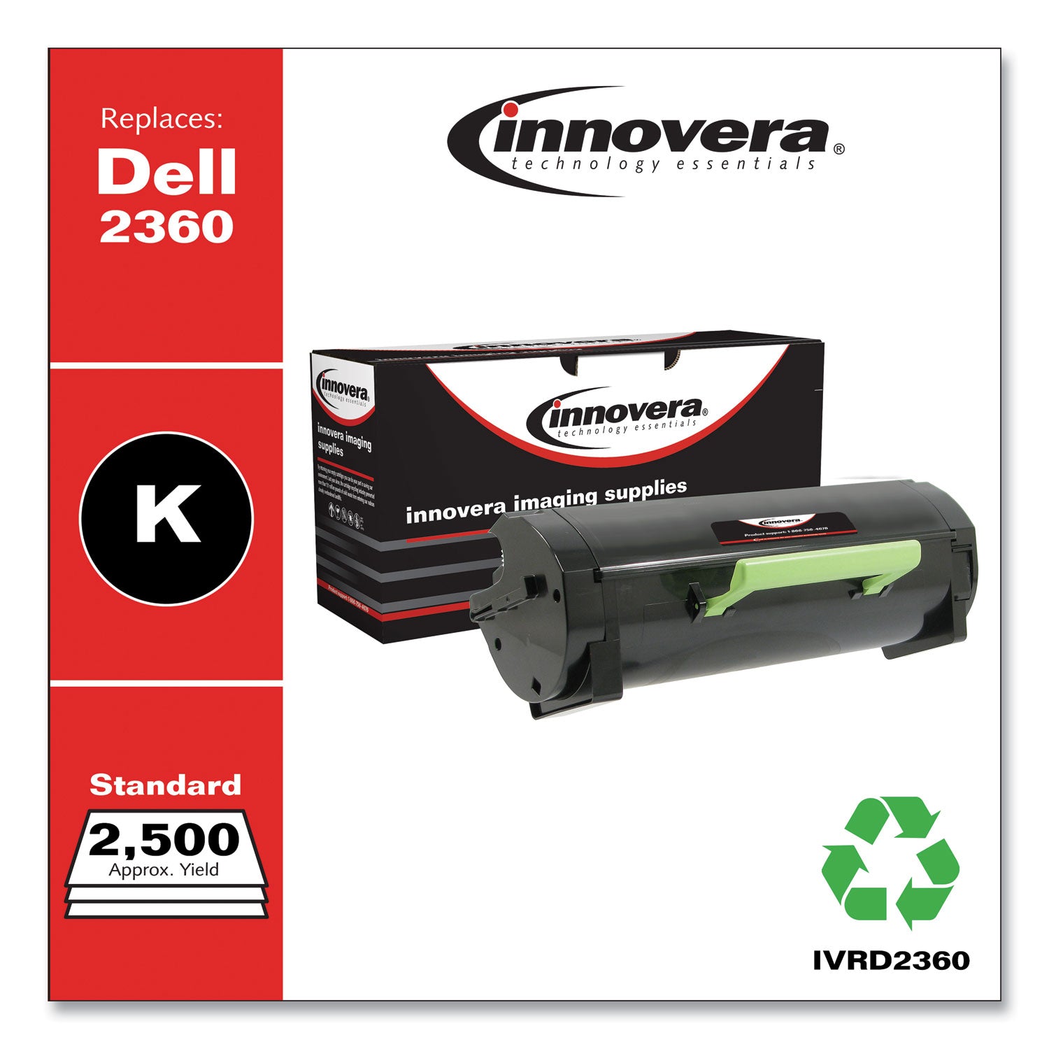 Innovera Remanufactured Black Toner, Replacement for 331-9803, 2,500 Page-Yield